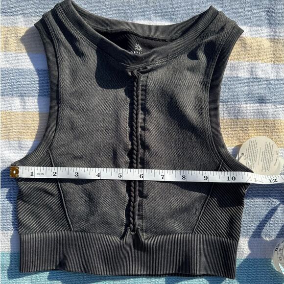 NWT, Aerie Offline Ribbed Crop Tank Top Black Size XS - Picture 5 of 7